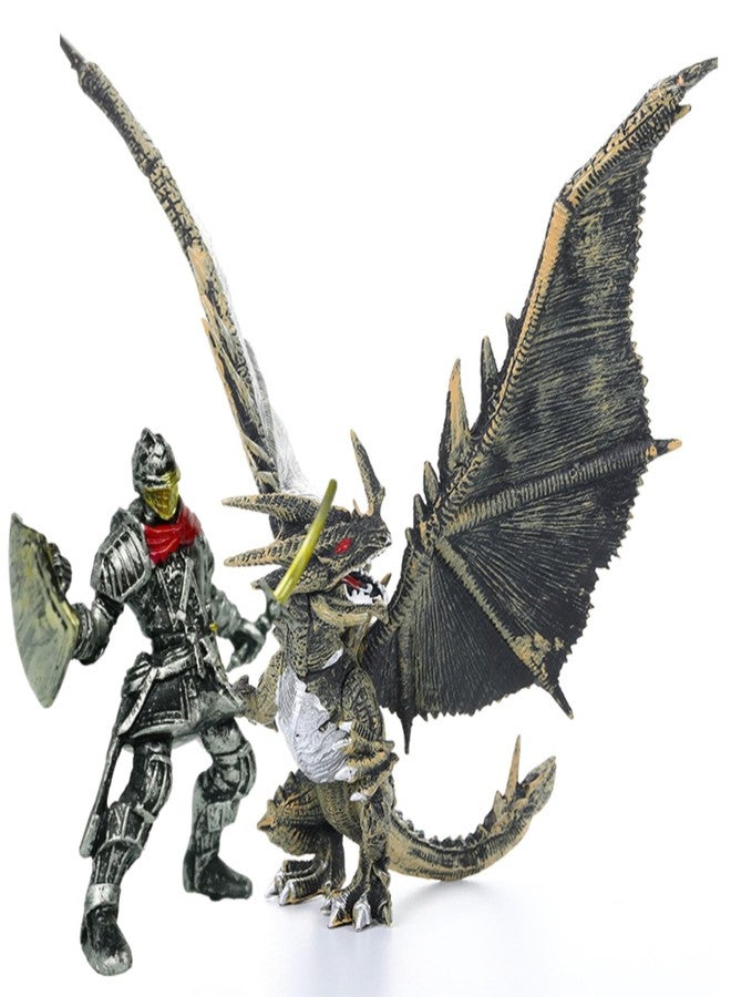 Mallexo Realistic Flying Dragons Dino Animal Toy for Kids 3+ with 1PCS Attractive Warrior Toys Action Figurine Playset for Boys and Girls Birthday Gift for Children Decor & Educational Items (Matte) - Image 1